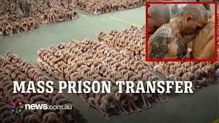 El Salvador 'gang members' frogmarched into mega-prison