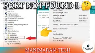 port not found | ARDUINO IDE | nodemcu | FTDI | ESP32 | tamil | manimarantech