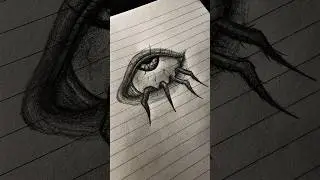 How To Draw A Spider Coming Out Of An Eye When Bored In Math..👁️ #art #horror #drawing #virashorts
