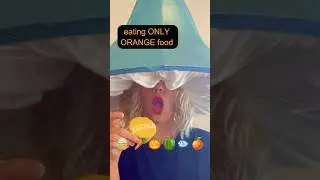 EATING ONLY ORANGE FOOD ASMR MUKBANG #asmr #emojifoodchallenge