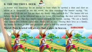 Learn english through story || The Truthful Deer || Englishstory ||ReadingPractice || EnglishEatsV