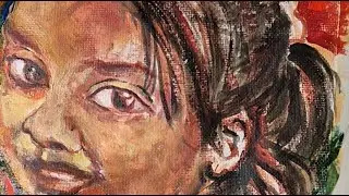 Acrylic color live portrait painting #youtube #live