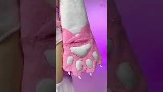 PM Derivative Furry Paw Sexy Lingerie Set Plush Short Hoodie and Bra Panty with Stockings