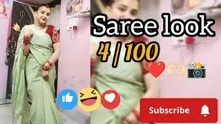 Saree look 4 /100 days  please youtube family support kariye 🫶🏻🥹#youtube #vlogger #creator