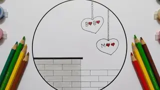 #circle easy drawing ❤️🖌️# circle maaa baba drawing ❤️❤️😘