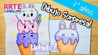 Como dibujar UN HELADO | DIBUJO SORPRESA | Arte y Dibujos para Niños