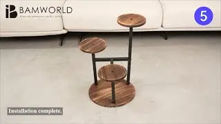 Bamworld 3 Tier Corner Round Tiered Metal&Wood Plant Stand Indoor Installation Video