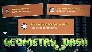 HOW TO GET ATTEMPT ICONS AND ACHIEVEMENTS WITH THIS LEVEL IN GEOMETRY DASH 2.2!
