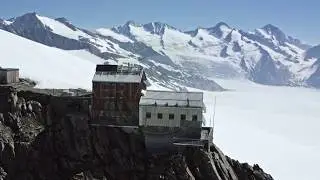 Luftaufnahmen Schweiz SAC Bergh&uuml;tte, 4K Switzerland mountain hut Stock Video Footage