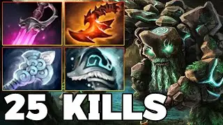 25 Kills Tiny Dota 2 !! Tiny Dota 2 Gameplay Guide Mid Lane 7.40 Carry Best Item Build