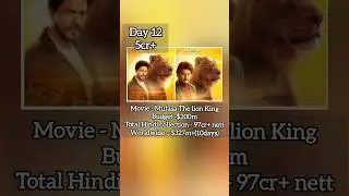 Mufasa The Lion King Day 12 Collection #cinemaandcollection #boxofficecollection #ytshorts