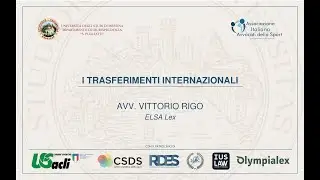 Avv. Vittorio Rigo - I trasferimenti internazionali dei calciatori (Lab. di Dir. Calcistico, UNIME)