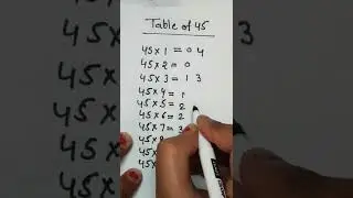 Table of 45# math tricks # 45 ka pahada#