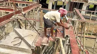 How to Do Zigzag Stair Centering in Building Construction ||