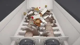 Animation des Vorzerkleinerers M&J PreShred 4000S