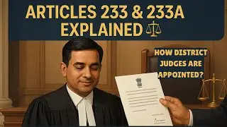 Articles 233 & 233A of Indian Constitution | Appointment of District Judges |  Your Law Buddy