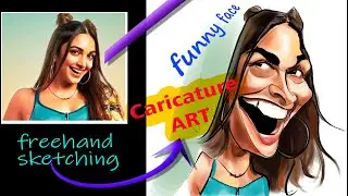 Kiara Advani, Funny Face 😜😜😜🤣🤣 Caricature 👌 freehand sketching + painting 👌 Bollywood actress