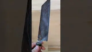San Mai Damascus Chef's Knife with Masur Birch Burl by Dave Skinner