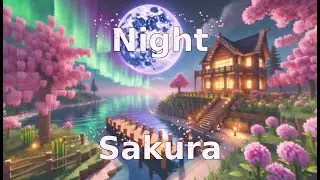 🌸Sakura Mansion by the Ocean | Soothing Minecraft Night Ambience