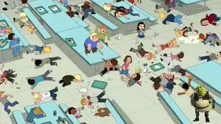 Chris & Meg VS The School While Bad Reputation From Shrek plays