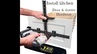 Install Kitchen Cabinet knobs & pulls with the JNB Aluminum Hardware jig.