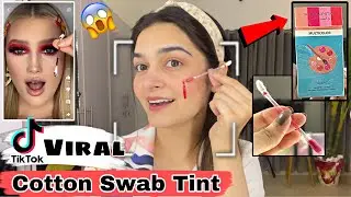 Testing Viral tiktok Cotton Buds Tint || Long Lasting Tint || Weird Beauty Products