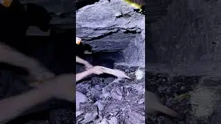 Black Diamond mining tunnel finding the hidden treasure under the earth Gold diamond and gemstone