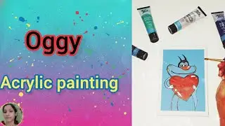 Oggy small canvas painting 😇😇 , acrylic painting 🖌️#viral #painting @CreativeNidhiRao 