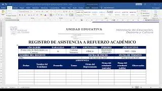 REGISTRO DE ASISTENCIA A REFUERZO ACAD&Eacute;MICO 2025-2026