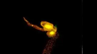 Galaxy merger forming tidal dwarf galaxies