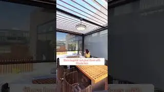 Louvered Roof Waterproof Motorized Morden Luxury remote control Aluminium outdoor garden stone colum