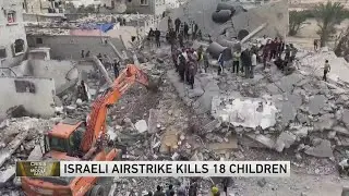 Israeli strikes on southern Gaza city of Rafah kill 22, mostly children, as US advances aid package