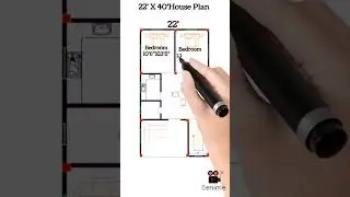 22' X 40' मकान का नक्शा ll Modern House Plan ll 22' X 40' House Plan ll 880 sqft ll#shorts#houseplan
