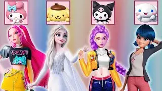 Epic Glow Up! Sanrio Character Fashion Transformation | Rumi, Mira, Elsa & Ladybug