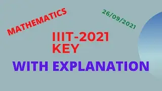 IIIT 2021 LIVE PAPER KEY 26092021