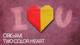 Origami Two Color Heart - Origami Easy