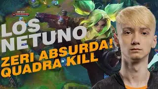 NETUNO ADC DA LOS GRANDES DE ZERI AMASSANDO E FAZENDO QUADRA KILL CONTRA LIBERTY, JOGA DEMAIS!!!