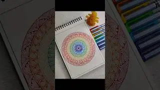 rainbow colour mandala|#art #mandalaart #satisfyingvideo #youtubeshorts #viralshort