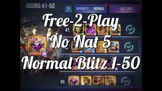 Free-To-Play No Nat 5 Normal Blitz 1-50 Team!! | Dungeon Hunter Champions