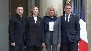 Ukraine: Zelensky et son &eacute;pouse avec les Macron &agrave; l'Elys&eacute;e | AFP Images