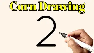 Corn Drawing Easy Step By Step For Beginners | How To Draw Corn From Number 2