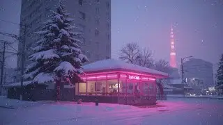 Snowy Pink Café in Japan 🌸 Calm Lofi Chill for Study, Focus & Sleep