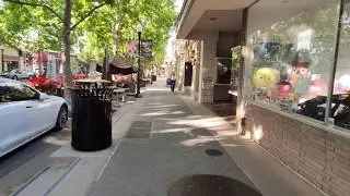 [4K] Walk in Mountain View Downtown, California during the Lockdown - May 2020