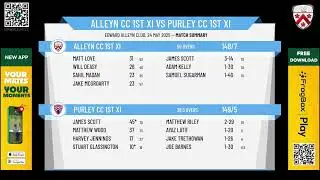 Alleyn CC 1st XI v Purley CC 1st XI