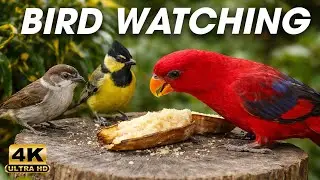Videos for Cats to Watch 😻 Birds & Squirrels with Real Nature Sounds | 3 Hours Cat TV
