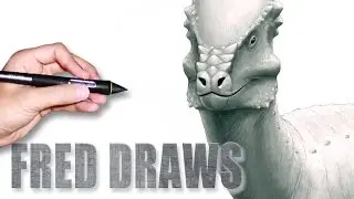 Pachycephalosaurus for Wikipedia | Dinosaur Timelapse Paint | Fred Draws
