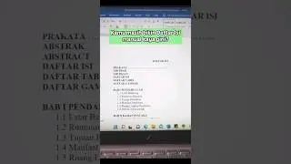 CARA CEPAT MEMBUAT DAFTAR ISI OTOMATIS #shorts