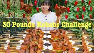 30 Pounds Kebabs- Work Hard & Eat Harder with Yitiantian #FOODMONSTER #MUKBANG