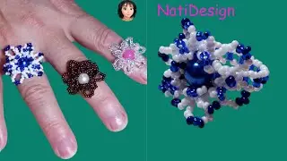 ANILLO FLOR MULTIPÉTALOS EN PERLA Y MOSTACILLA👗👛 MULTI-PETAL FLOWER RING IN PEARL AND SEED BEADS