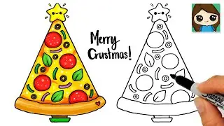 How to Draw a PIZZA Christmas Tree! 🍕🎄 Cute Pun Art